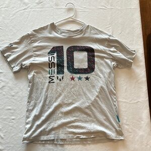 Hard Rock Cafe men’s Gray Messi T tee Shirt‎ large worn once EUC